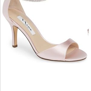 Nina Volanda rhinestone ankle strap sandal pink